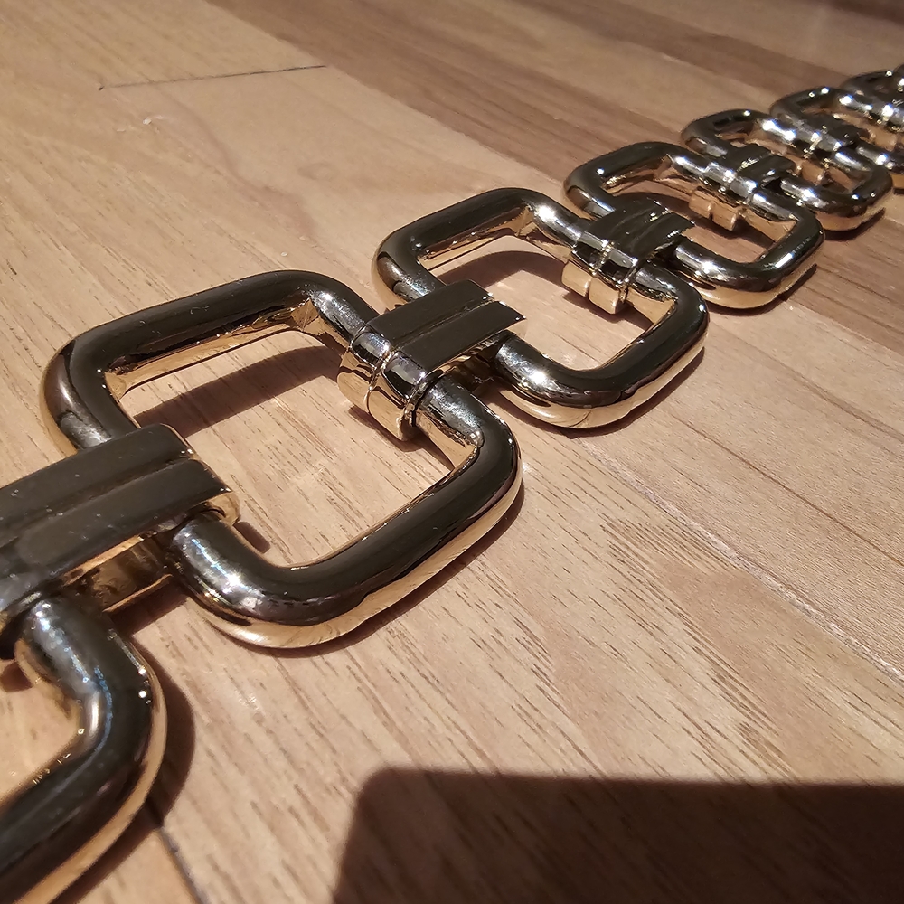 St. John Metallic Gold Square Link Belt